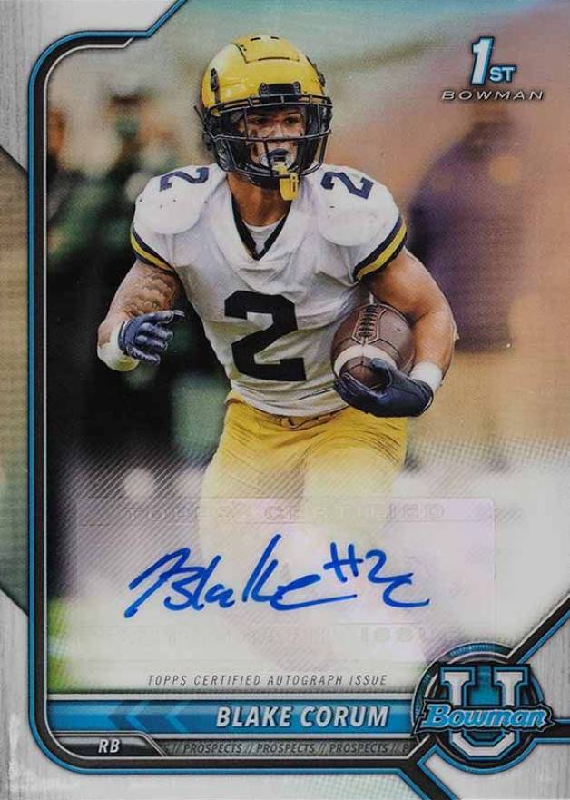 2021 Bowman University Chrome Prospect Autographs Blake Corum #BC Football Card