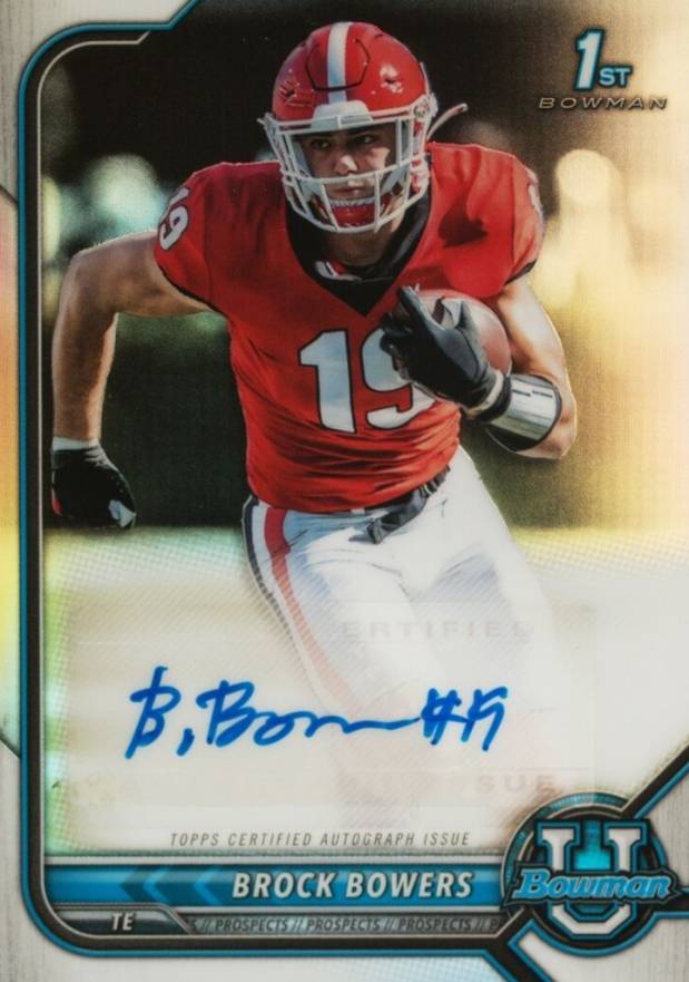 2021 Bowman University Chrome Prospect Autographs Brock Bowers #BB Football Card