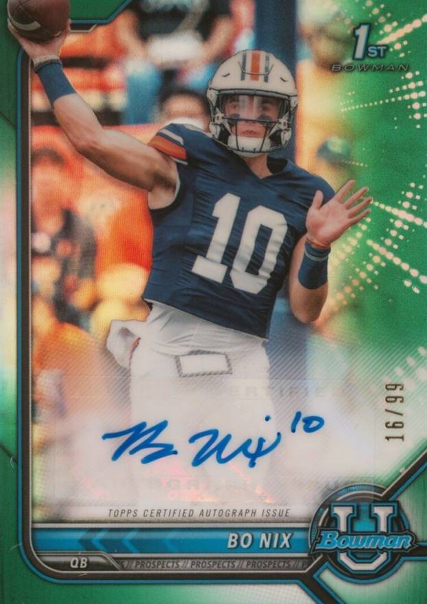 2021 Bowman University Chrome Prospect Autographs Bo Nix #BN Football Card