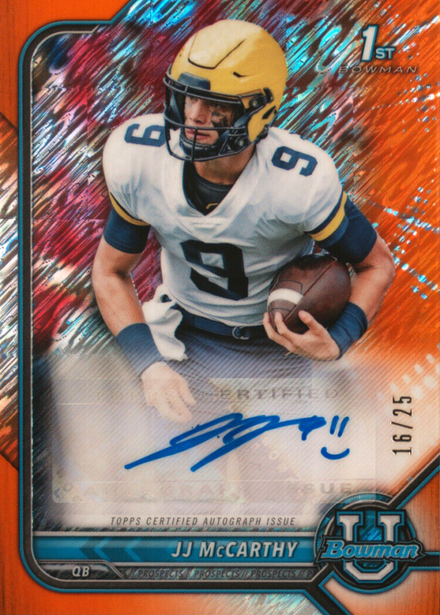 2021 Bowman University Chrome Prospect Autographs J.J. McCarthy #JM Football Card