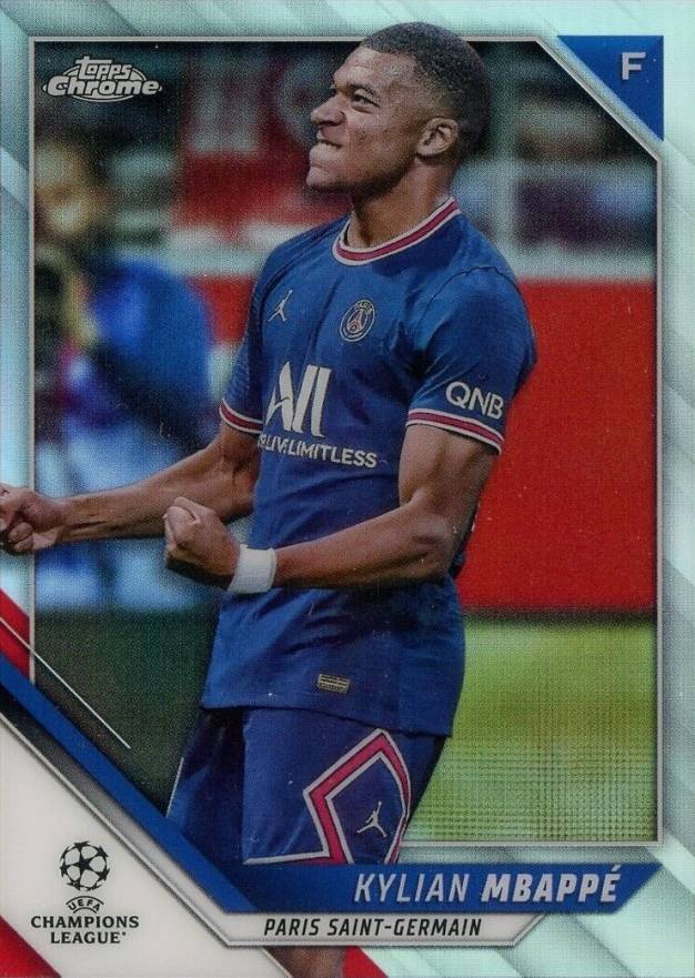 2021 Topps Chrome UEFA Champions League Kylian Mbappe #1 Soccer Card