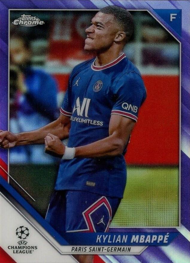 2021 Topps Chrome UEFA Champions League Kylian Mbappe #1 Soccer Card