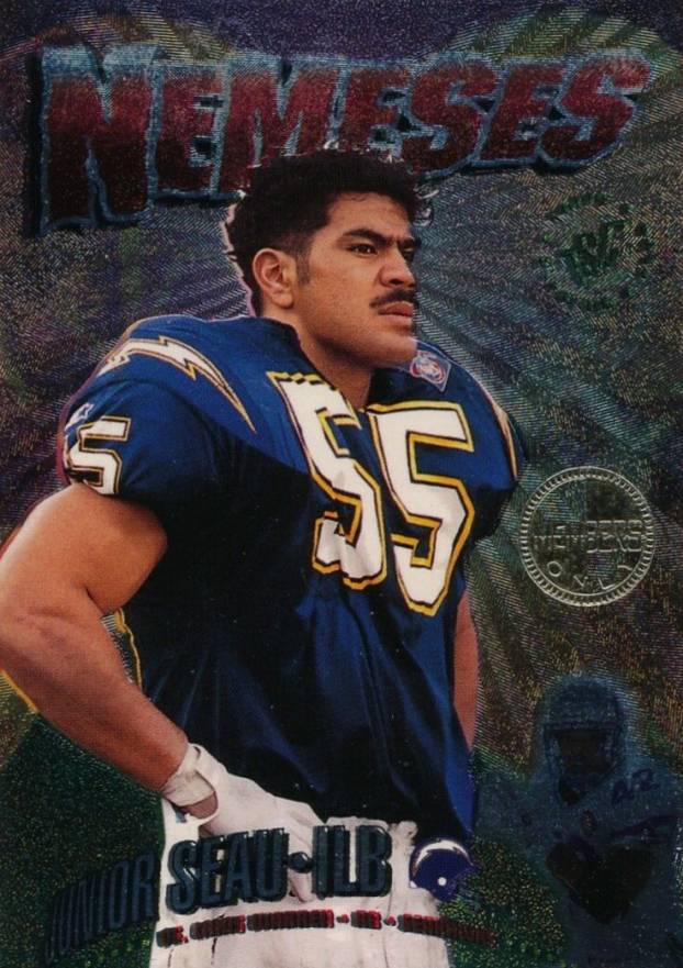 1995 Stadium Club Nemeses  Junior Seau/Chris Warren #N5 Football Card