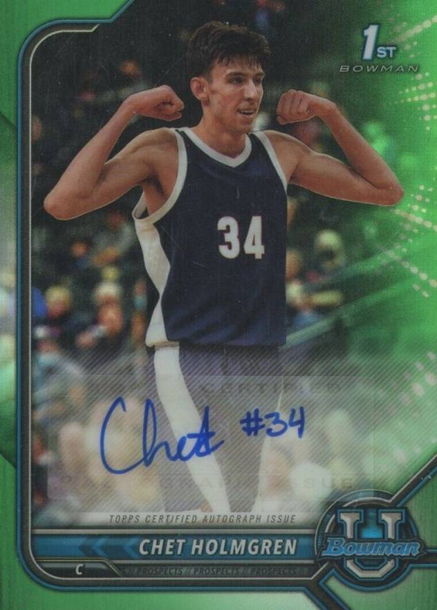 2021 Bowman University Chrome Prospect Autographs Chet Holmgren #CH Basketball Card