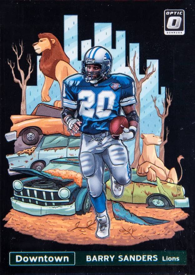 2021 Panini Donruss Optic Downtown Barry Sanders #DT14 Football Card