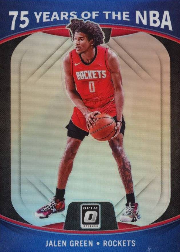 2021 Panini Prizm 75 Years of the NBA Optic Jalen Green #46 Basketball Card