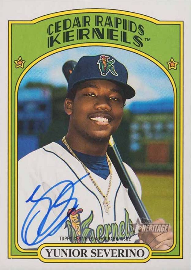 2021 Topps Heritage Minor League Real One Autographs Yunior Severino #ROAYS Baseball Card