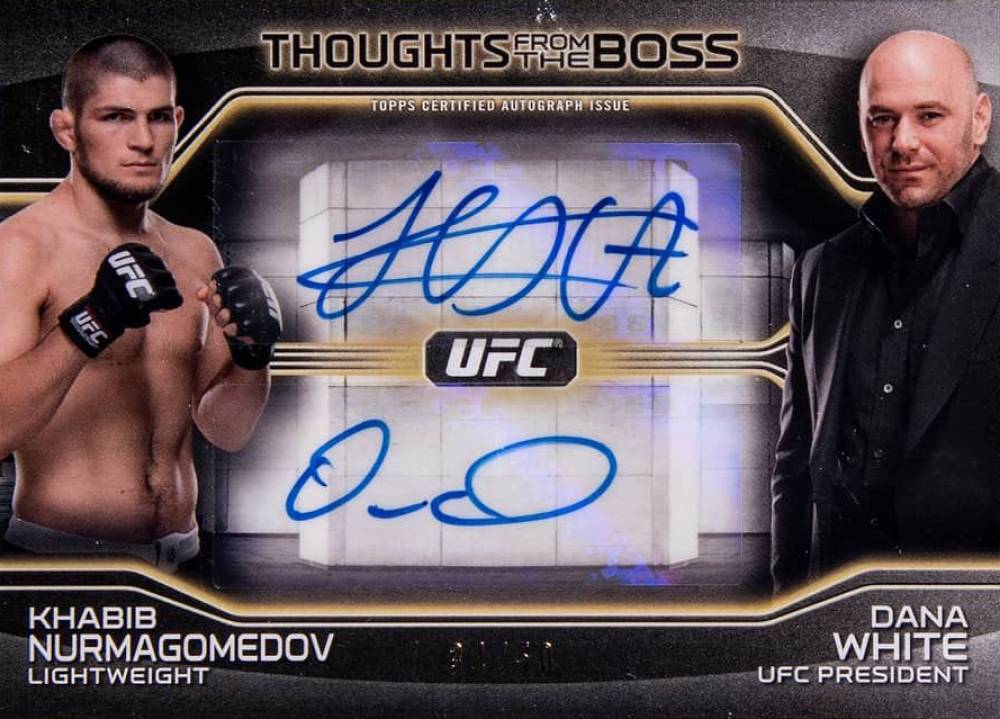 2016 Topps UFC Knockout Thoughts From the Boss Dual Autographs Dana White/Khabib Nurmagomedov #KN Other Sports Card