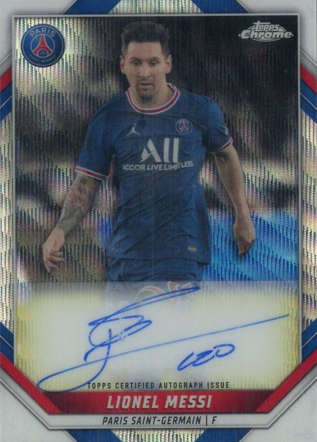 2021 Topps Chrome Paris Saint-Germain Autographs Lionel Messi #AULM Soccer Card