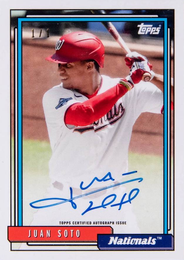 2021 Topps Transcendent Collection Juan Soto Through the Years Autographs 1/1 Juan Soto #1992 Baseball Card