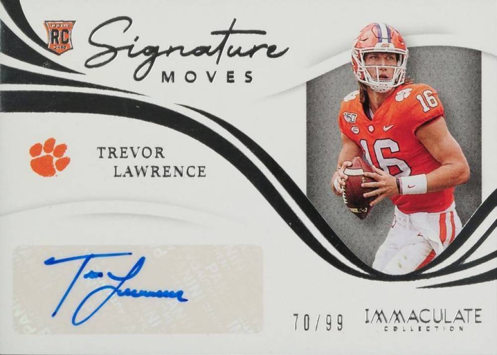 2021 Panini Immaculate Collection Collegiate Signature Moves Trevor Lawrence #SMTL Football Card