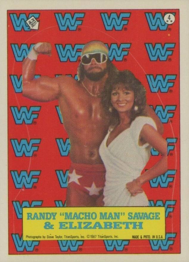 1987 Topps WWF Sticker Randy & Elizabeth #4 Other Sports Card