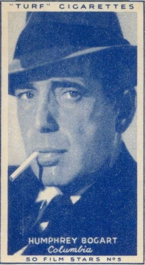 1947 Turf Cigarettes Film Stars Hand Cut Humphrey Bogart #5 Non-Sports Card