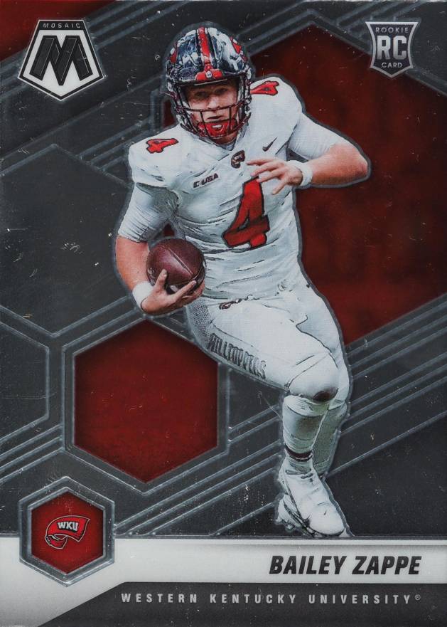 2022 Panini Mosaic Draft Picks Bailey Zappe #20 Football Card