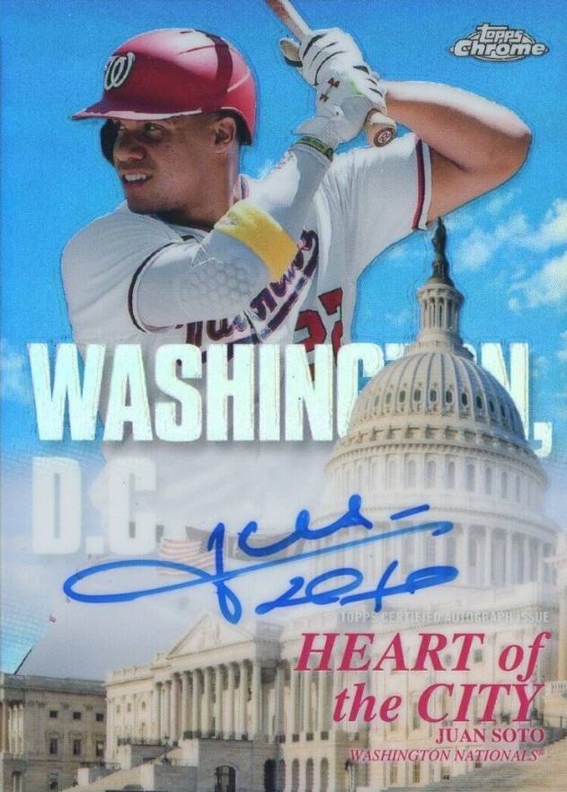 2022 Topps Chrome Heart of the City Autographs Juan Soto #HOCAJS Baseball Card