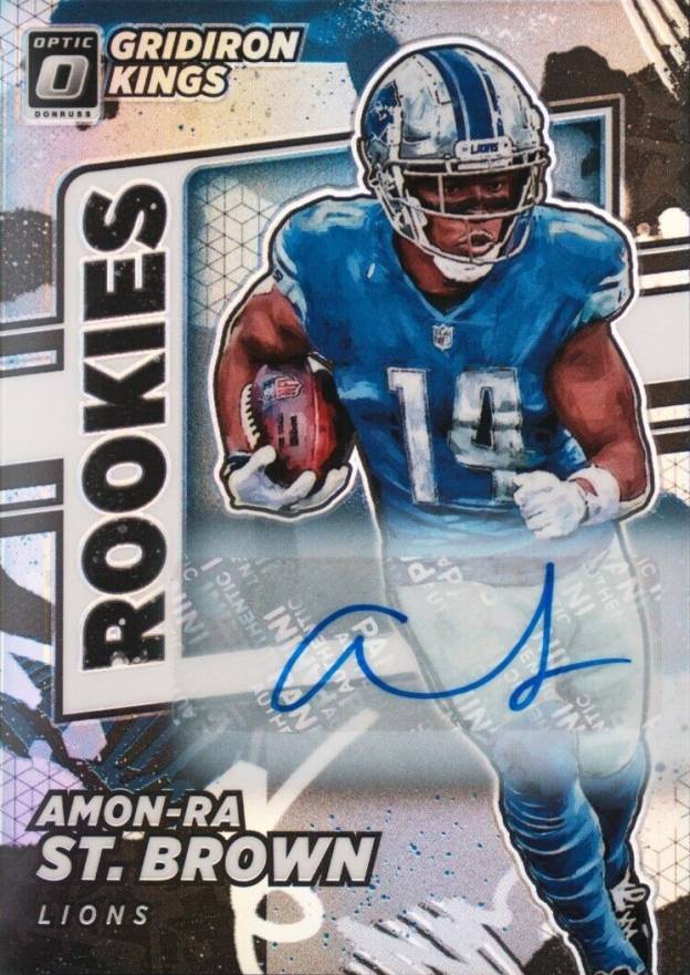 2021 Panini Donruss Optic Rookie Gridiron Kings Autographs Amon-RA St. Brown #RGK17 Football Card