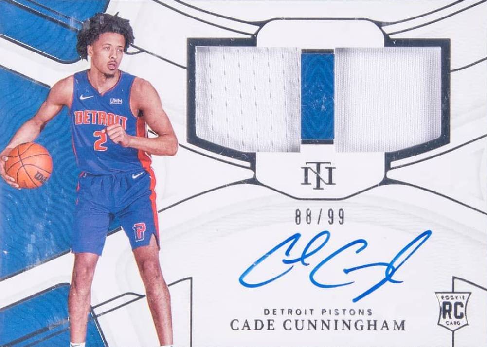 2021 Panini National Treasures Rookie Dual Materials Cade Cunningham #CCH Basketball Card