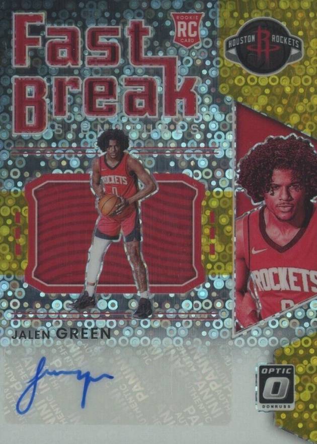 2021 Panini Donruss Optic Fast Break Signatures Jalen Green #FBJGR Basketball Card