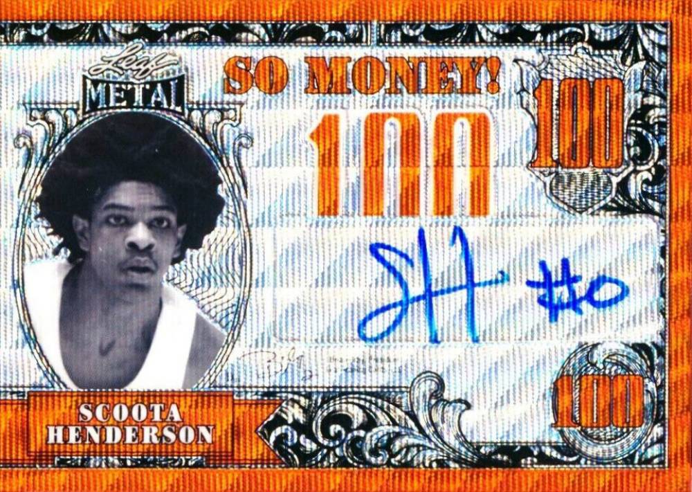 2021 Leaf Metal So Money Autographs Scoota Henderson #SH1 Basketball Card