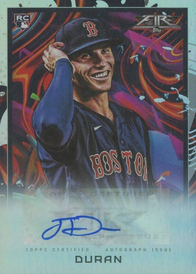 2022 Topps Fire Fire Autographs Jarren Duran #JD Baseball Card