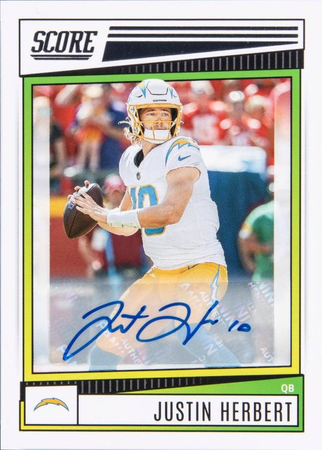 2022 Panini Score Justin Herbert #136 Football Card