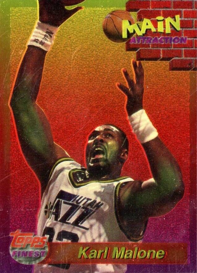 1993 Finest Main Attraction Karl Malone #26 Basketball Card