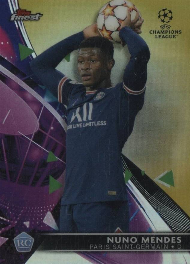 2021 Topps Finest UEFA Champions League Nuno Mendes #23 Soccer Card