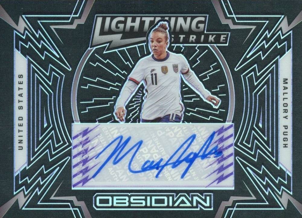 2021 Panini Obsidian Lightning Strike Autographs Mallory Pugh #LS-MPU Soccer Card