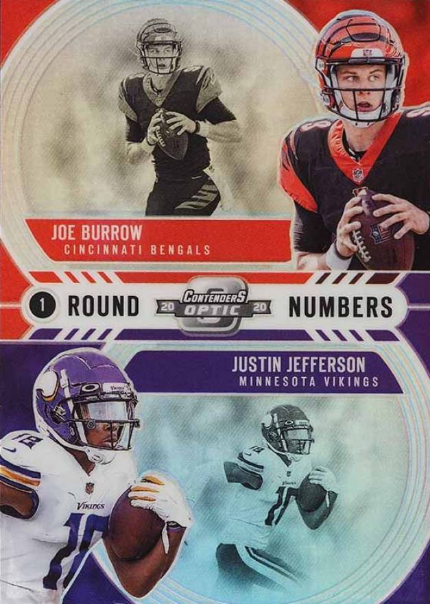 2020 Panini Contenders Optic Round Numbers Joe Burrow/Justin Jefferson #RN20 Football Card