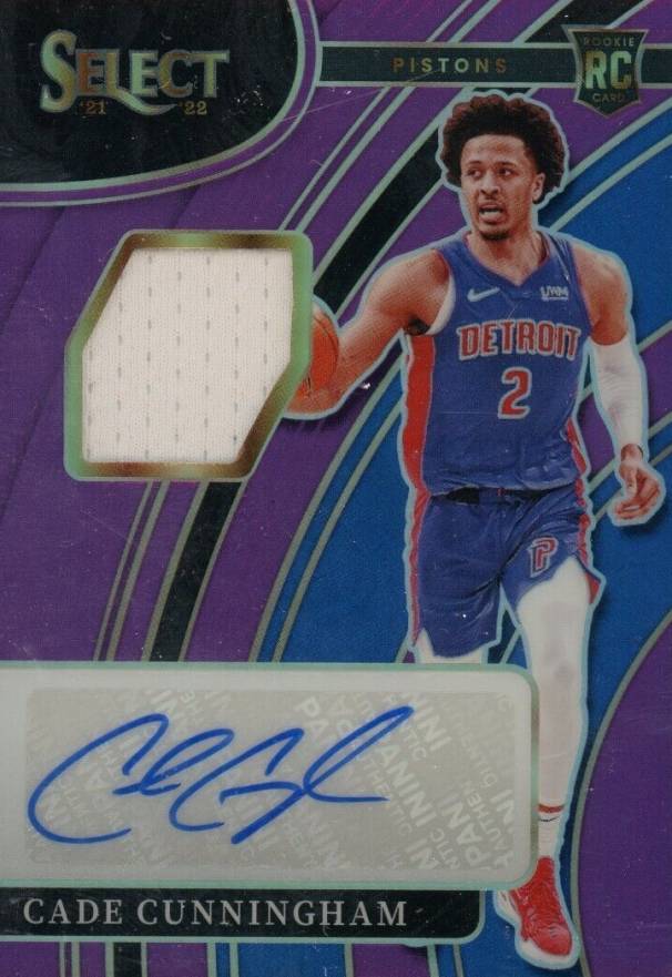 2021 Panini Select Rookie Jersey Autographs Cade Cunningham #RJCCM Basketball Card