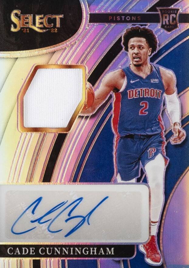 2021 Panini Select Rookie Jersey Autographs Cade Cunningham #RJCCM Basketball Card