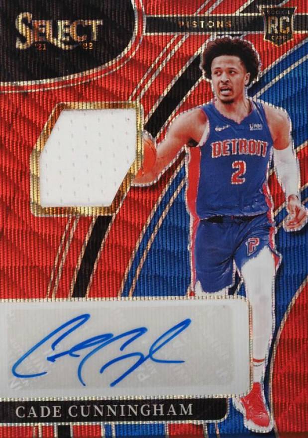 2021 Panini Select Rookie Jersey Autographs Cade Cunningham #RJCCM Basketball Card