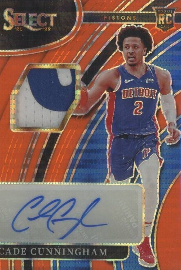 2021 Panini Select Rookie Jersey Autographs Cade Cunningham #RJCCM Basketball Card