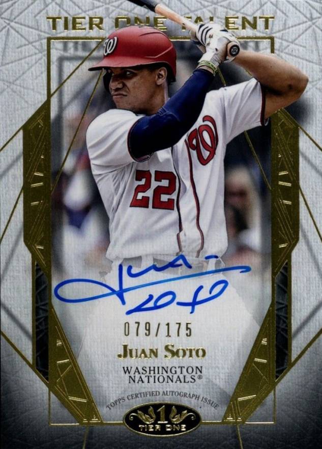 2022 Topps Tier One Tier One Talent Autographs Juan Soto #T1TAJSO Baseball Card