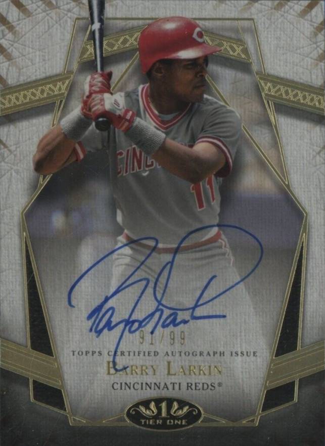 2022 Topps Tier One Prime Performers Autographs Barry Larkin #PPABLA Baseball Card