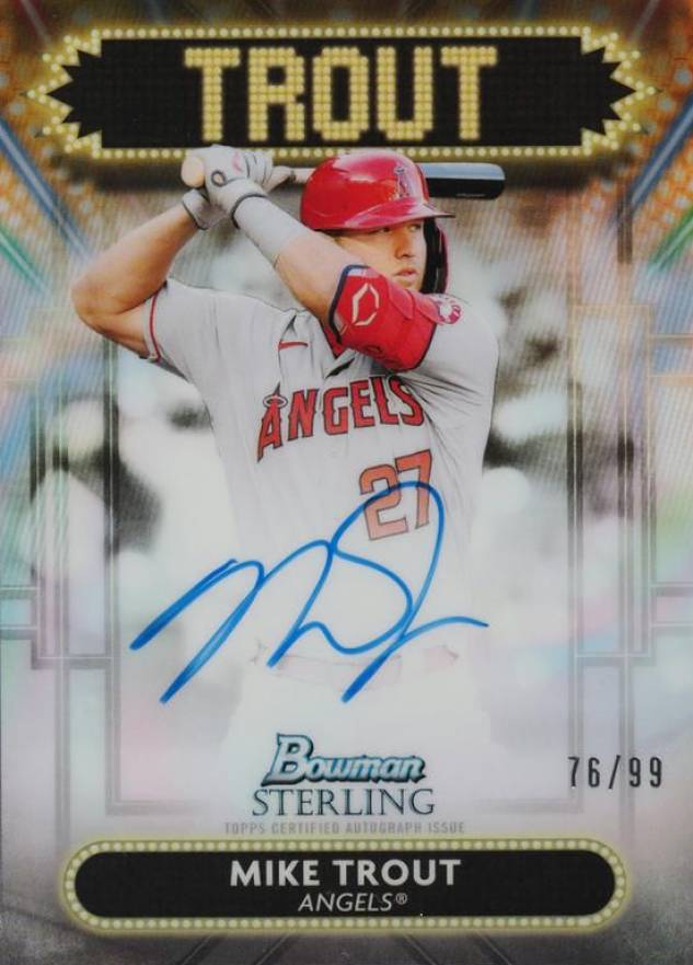 2022 Bowman Sterling Sterling Signage Autographs Mike Trout #SSAMT Baseball Card