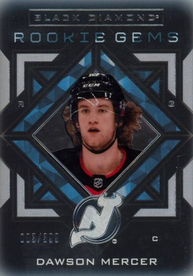 2021 Upper Deck Black Diamond Rookie Gems Dawson Mercer #RGDM Hockey Card