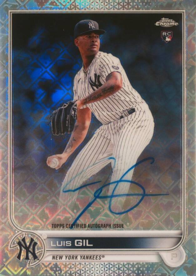 2022 Topps Chrome Logofractor Edition Chrome Autographs Luis Gil #CALG Baseball Card