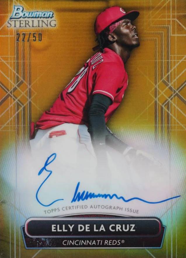 2022 Bowman Sterling Prospect Autographs Elly de La Cruz #PAED Baseball Card