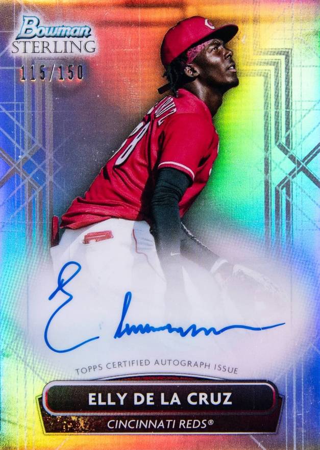 2022 Bowman Sterling Prospect Autographs Elly de La Cruz #PAED Baseball Card