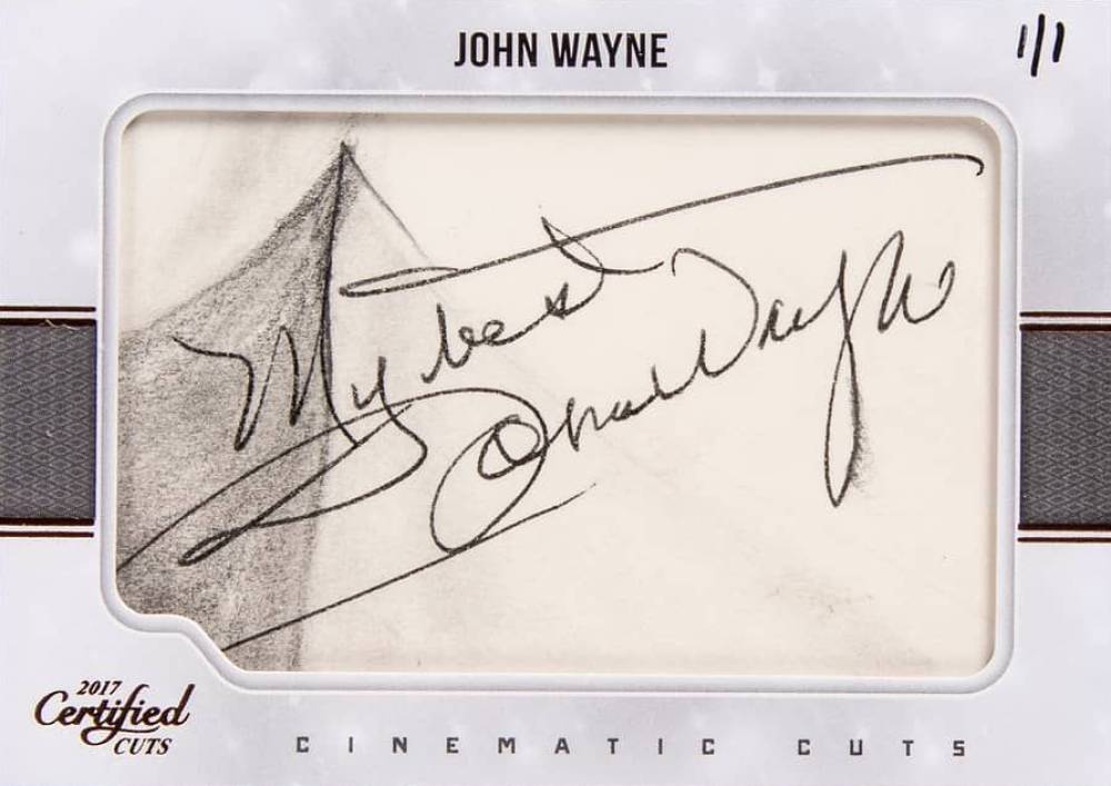 2017 Panini Donruss Certified Cuts Cinematic Cuts 1/1 John Wayne #CCJW Non-Sports Card