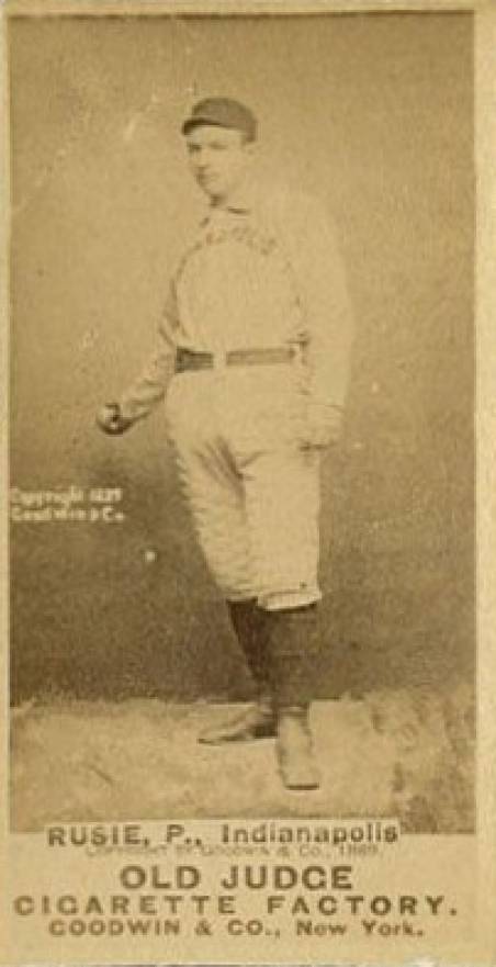 1887 Old Judge Rusie, P., Indianapolis #395-2a Baseball Card