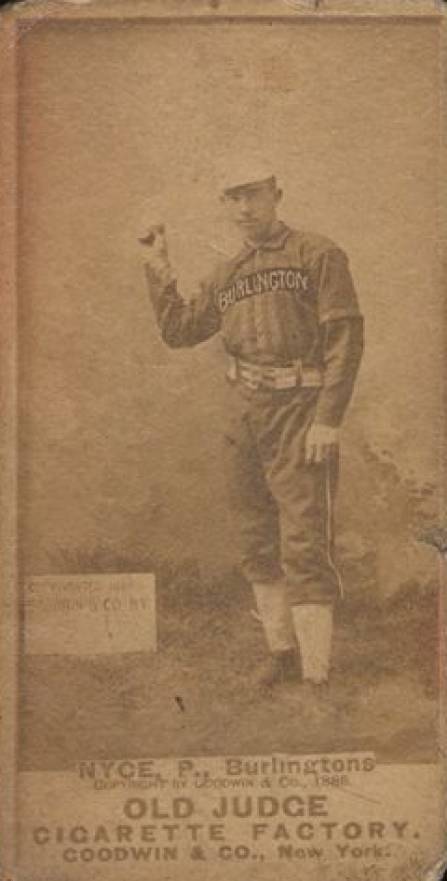 1887 Old Judge Nyce, P., Burlingtons #347-2b Baseball Card