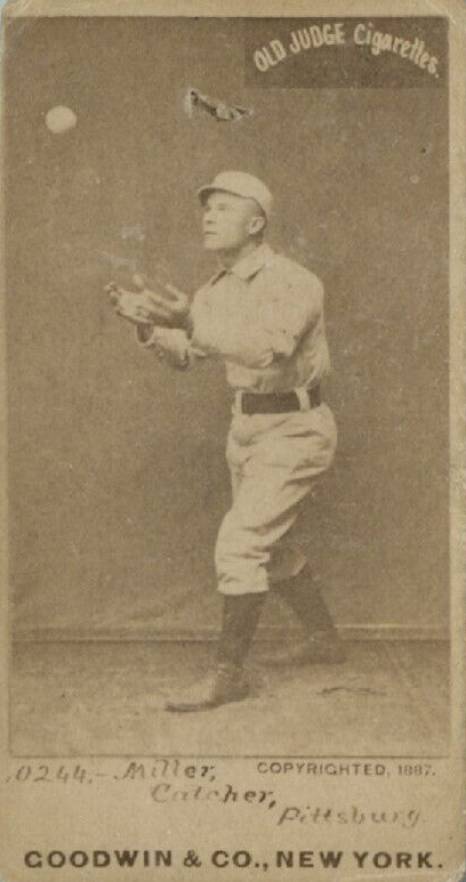 1887 Old Judge Miller, Catcher, Pittsburg #323-3b Baseball Card