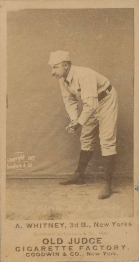 1887 Old Judge A. Whitney, 3d B., New Yorks #499-2b Baseball Card