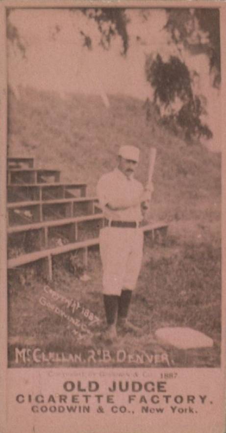 1887 Old Judge McClellan, 2d B., Denver #304-3a Baseball Card