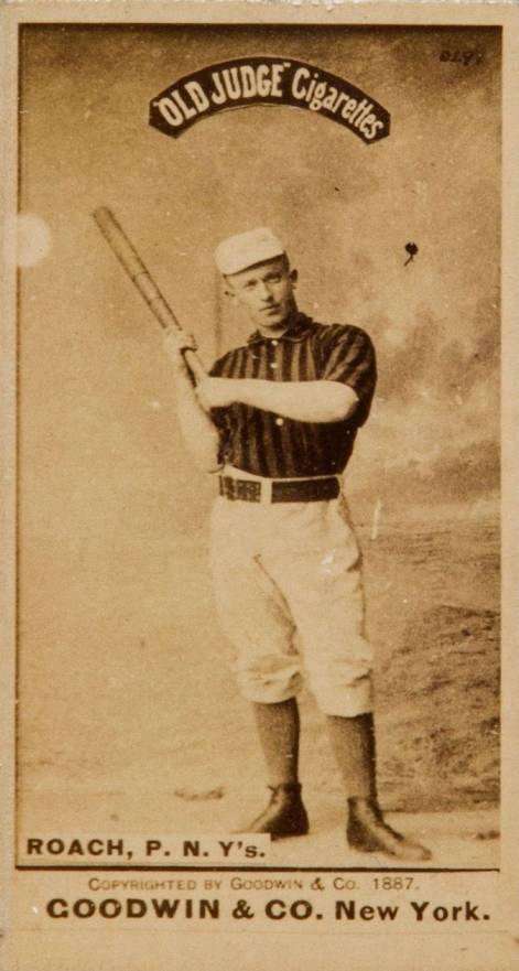 1887 Old Judge Roach, P. N.Y's. #387-2a Baseball Card