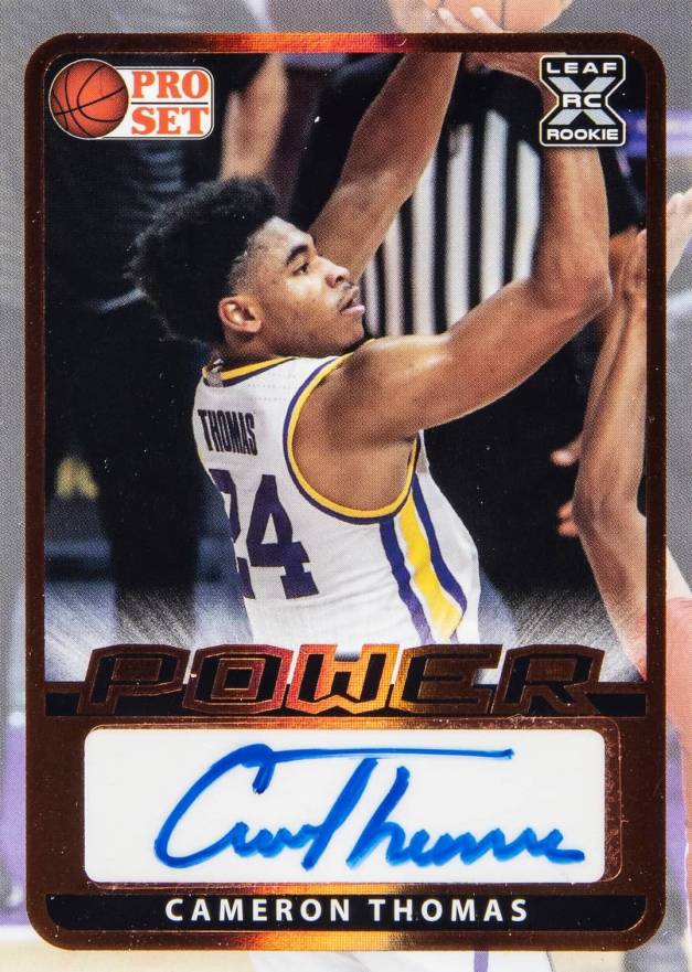 2021 Leaf Pro Set Power Autographs Cameron Thomas #CT1 Basketball Card