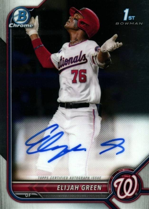 2022 Bowman Draft Chrome Draft Pick Autographs Elijah Green #CDAEG Baseball Card