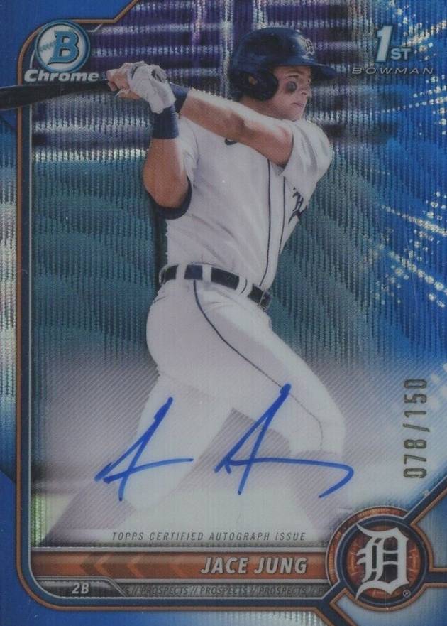 2022 Bowman Draft Chrome Draft Pick Autographs Jace Jung #CDAJJ Baseball Card